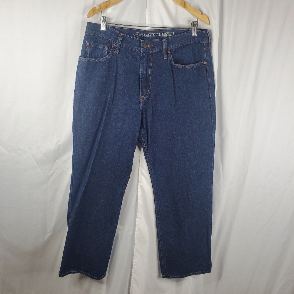 ◇ Old Navy Regular Standard Straight Leg Dark Wash Blue Jeans Size 36x30
